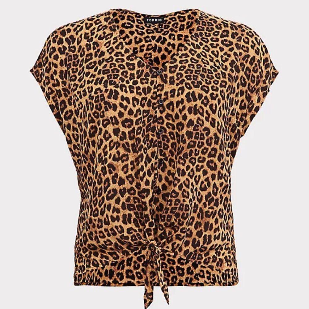 TORRID | Leopard Tie Front Dolman Blouse